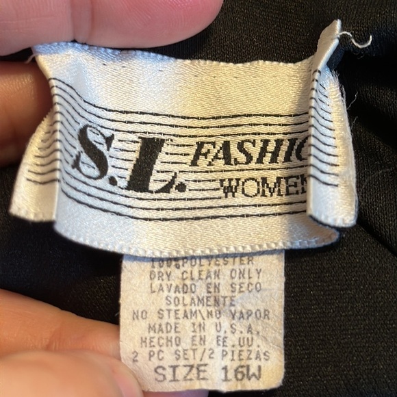 SL Fashions Vintage Flapper Dress Gold Black Fringe‎ Size 16W #696070 - Picture 8 of 9